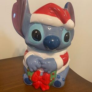 Disney Lilo & Stitch Santa holiday cookie jar